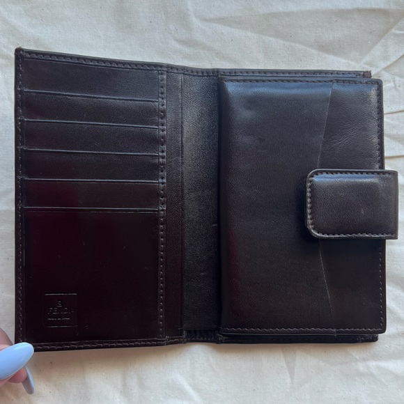 EUC FENDI ZUCCA Zucchino Print Leather Snap Kiss Lock Card Billfold Wallet - Picture 7 of 9